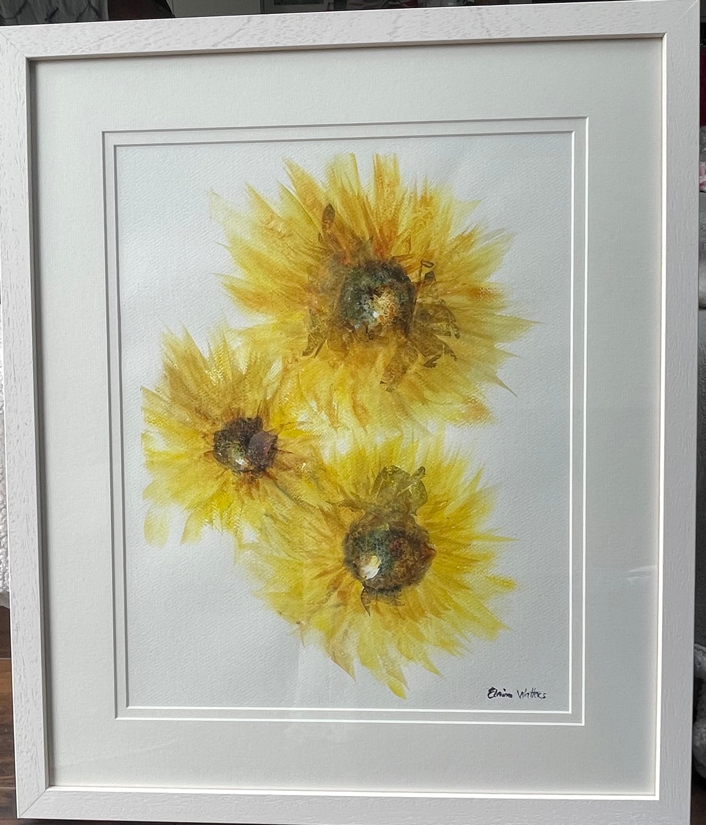 Original Art-Watercolour -Sunflower Trio