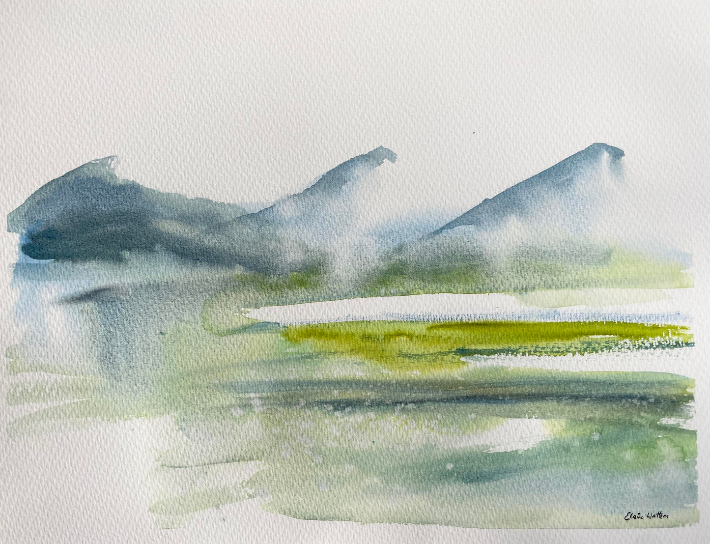 Original Art-Watercolour -Misty Mountain