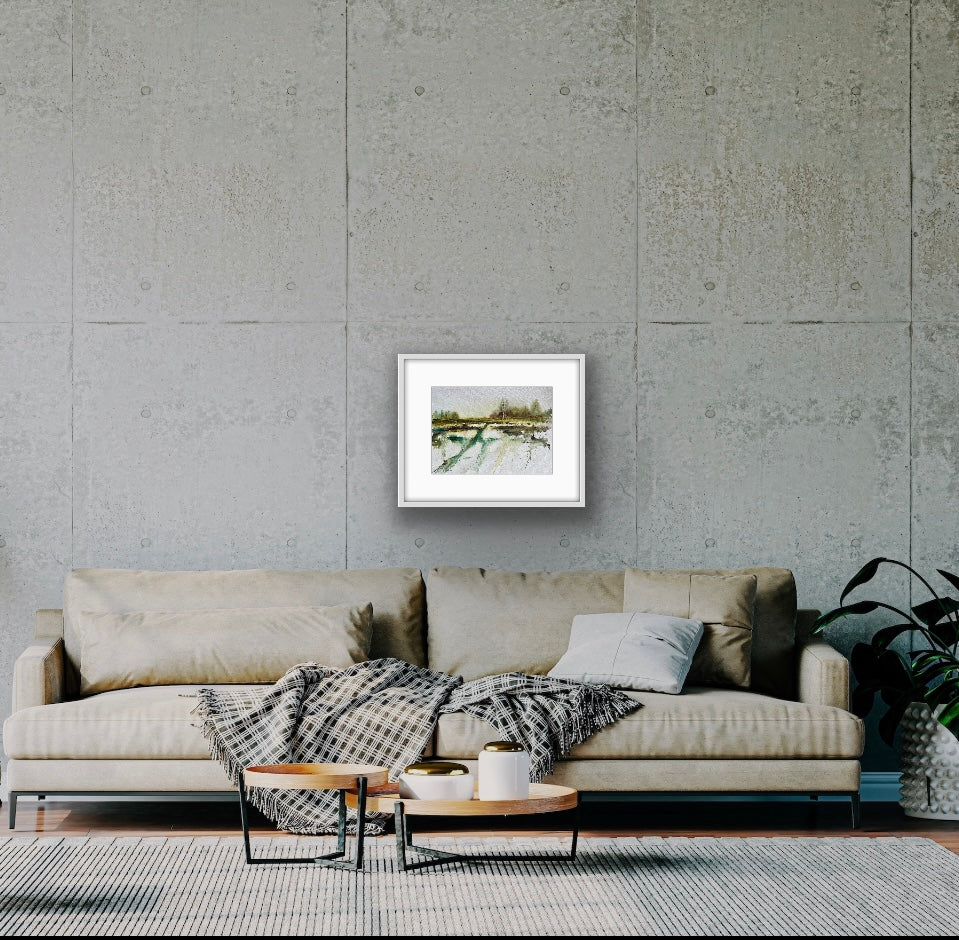 Original Art-Watercolour - Green Fields