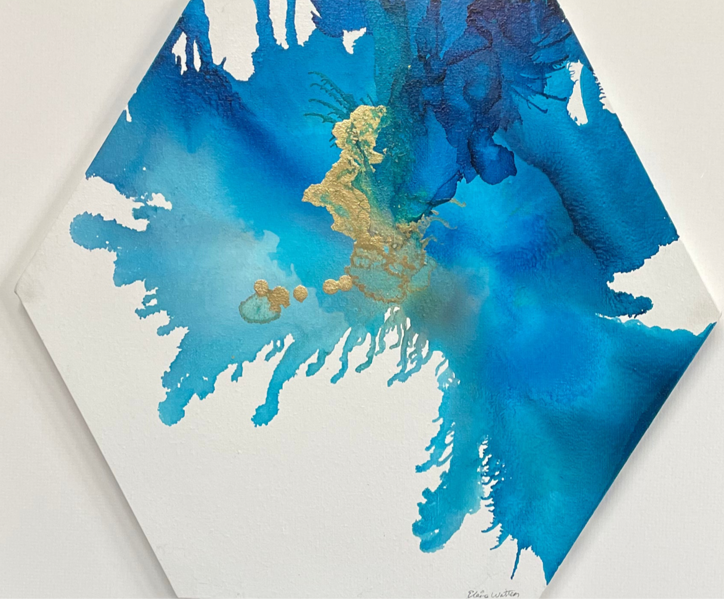 Alcohol Ink - The Chakra Series-The Throat Chakra (Blue Hexagon)