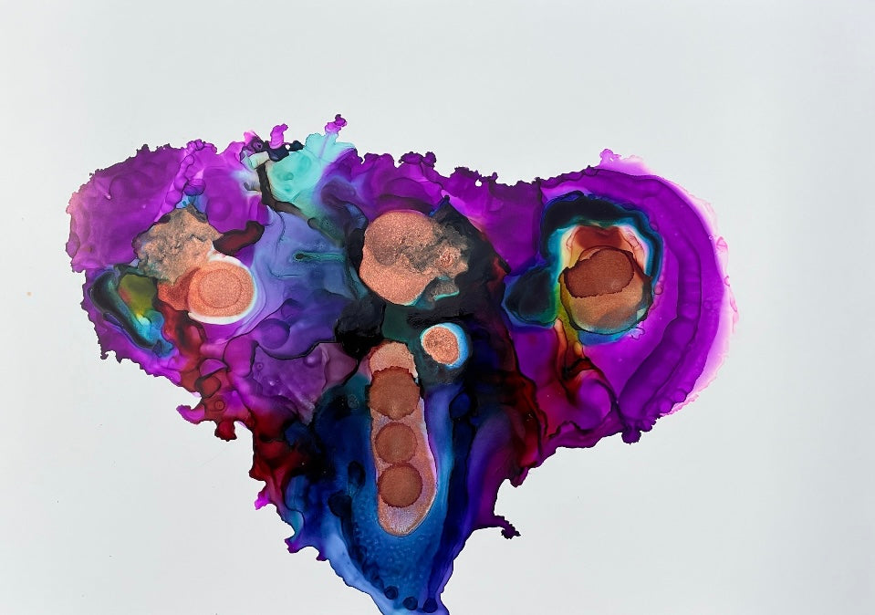 Original Art-Alcohol Ink -Elephant Heart