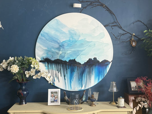 Original Art -Alcohol Ink-Blue Horizon