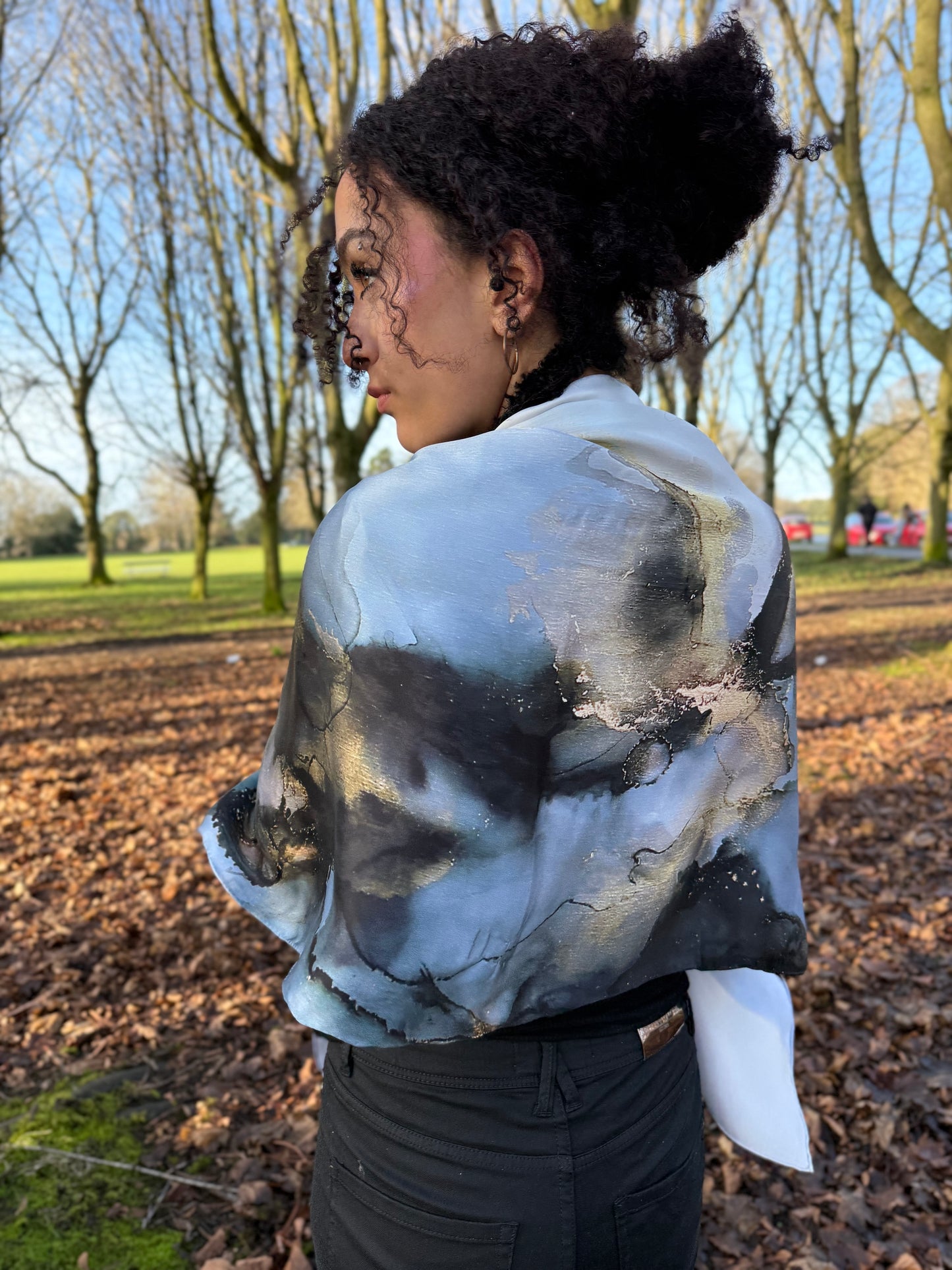 Product-Silk Scarf-Marble Storm