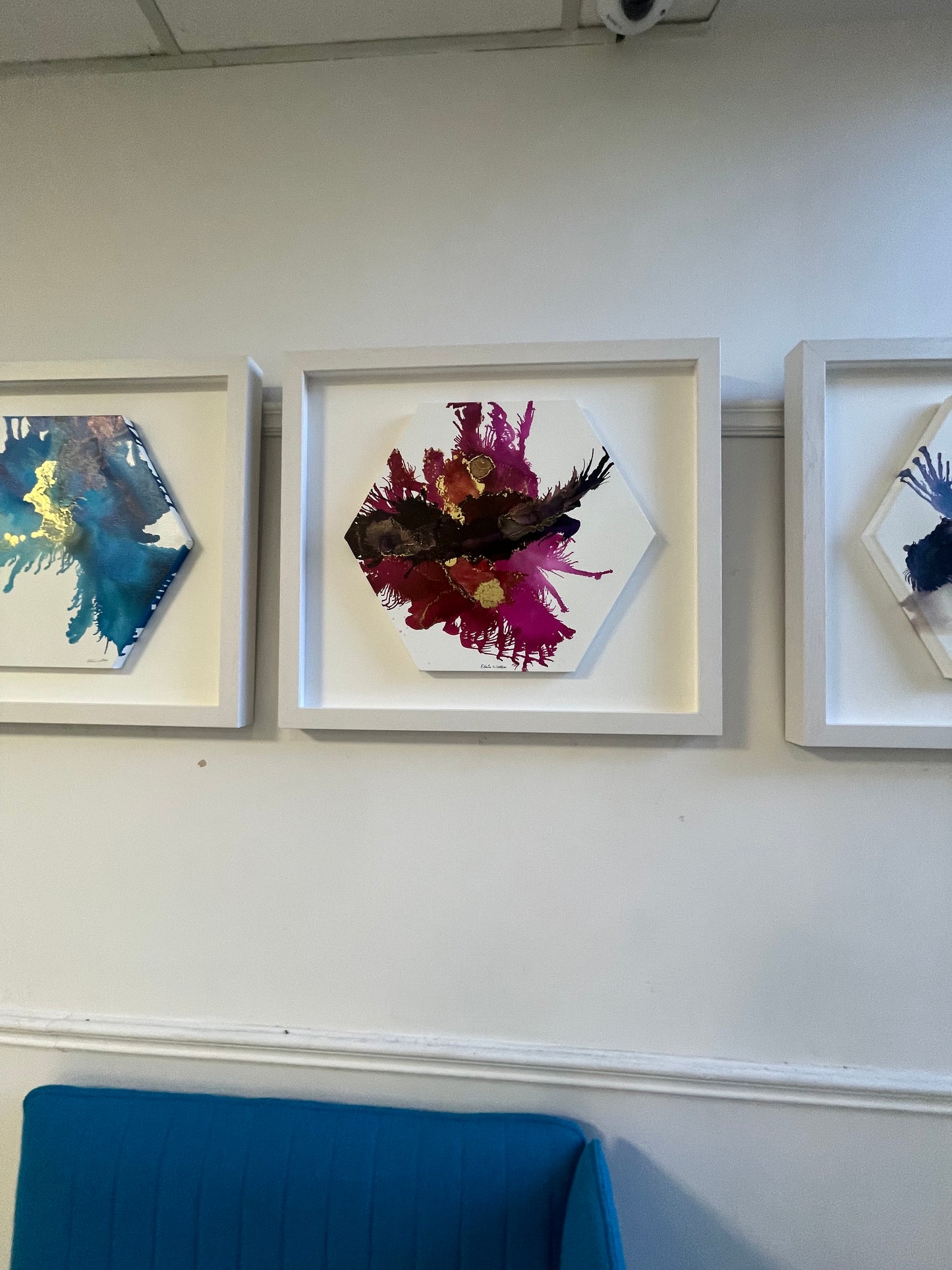 Alcohol Ink - The Chakra Series-The Throat Chakra (Blue Hexagon)