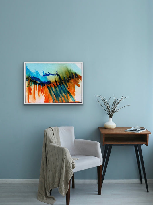 Original Art-Alcohol Ink-When the sky fell into the land