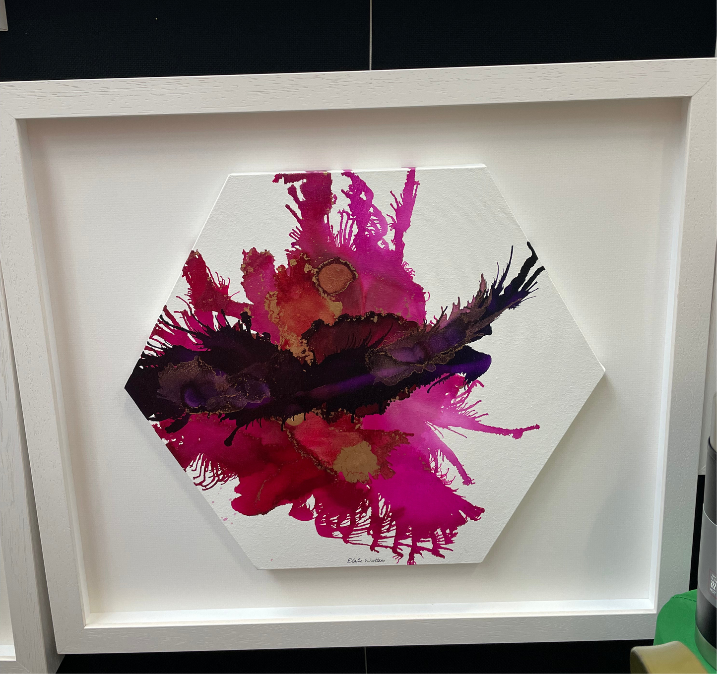Original Art-Alcohol Ink - The Chakra Series-The Crown Chakra (Purple Hexagon)