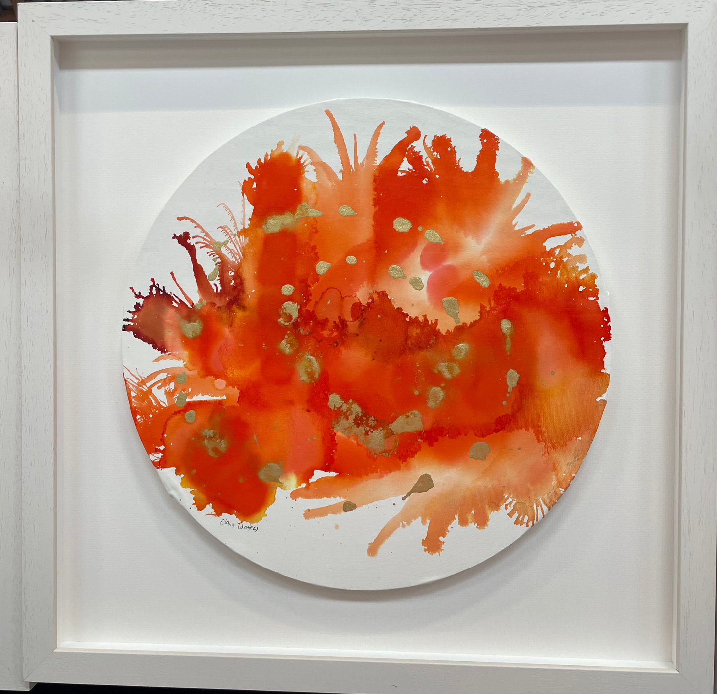 Original art-Alcohol Ink - The Chakra Series-Sacral Chakra (Orange Circle)