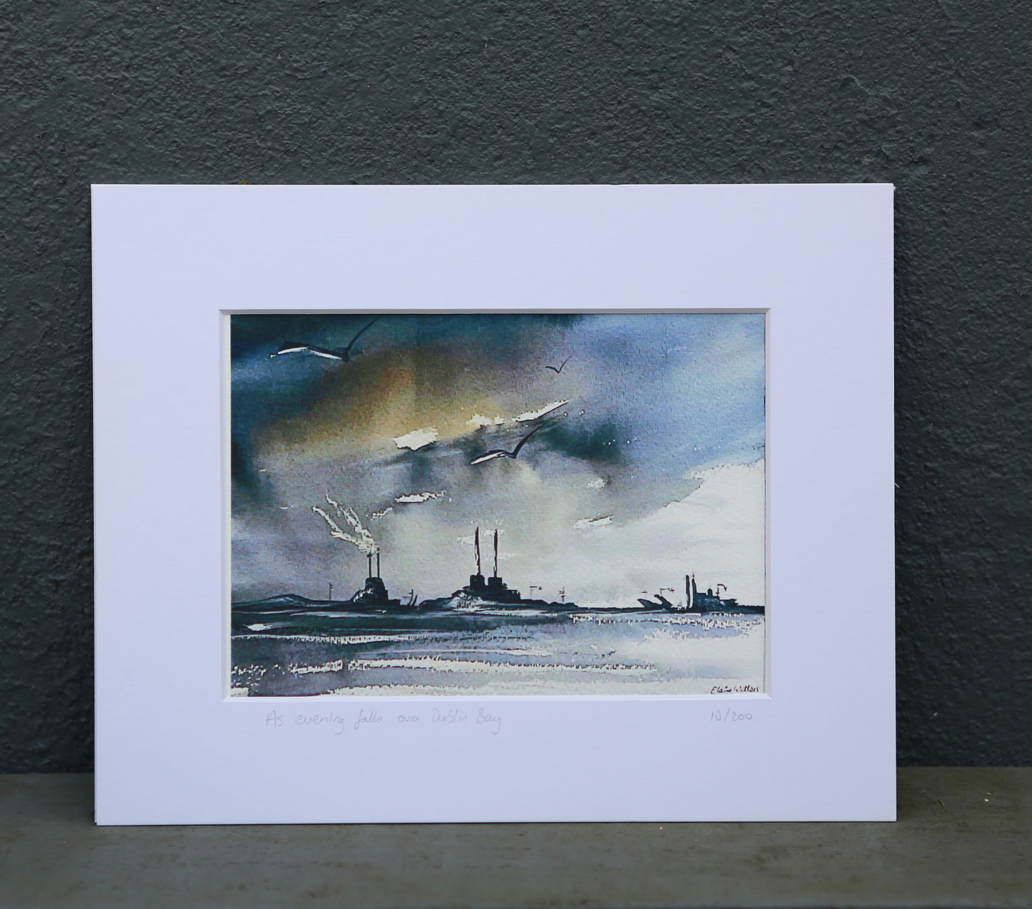 Print-Unframed-As evening falls over Dublin bay (open Edition)