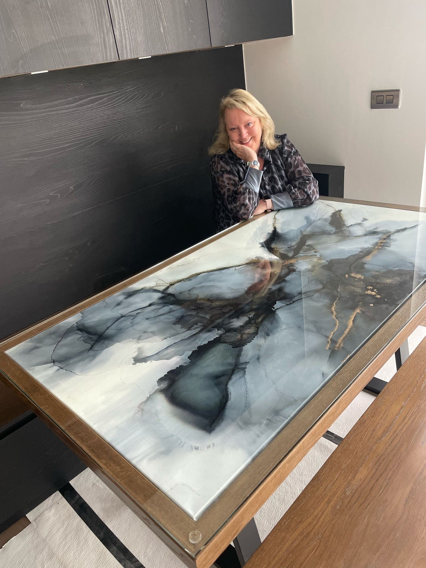 Art table, Dining table art, irish interiors artist