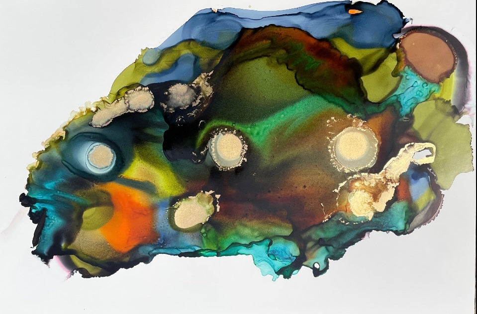 Original Art-Alcohol Ink - The world spins madly on