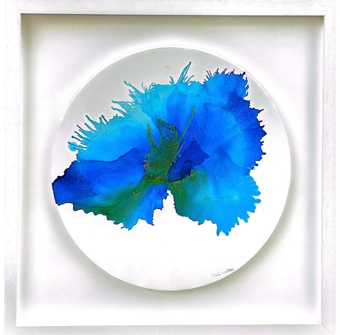 Original Art-Alcohol Ink - The Chakra Series. The Throat Chakra (Circle)