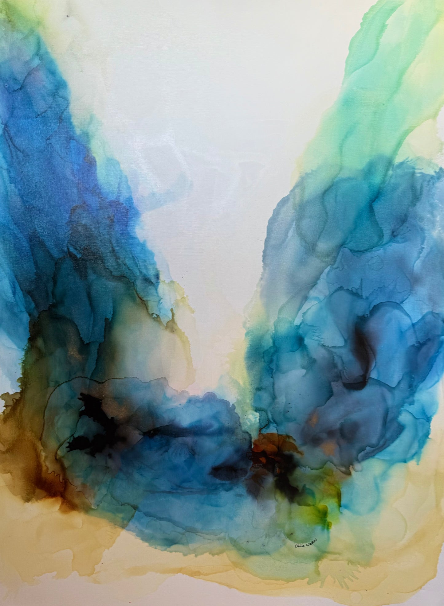 Original Art-Alcohol Ink-Light in the Distance