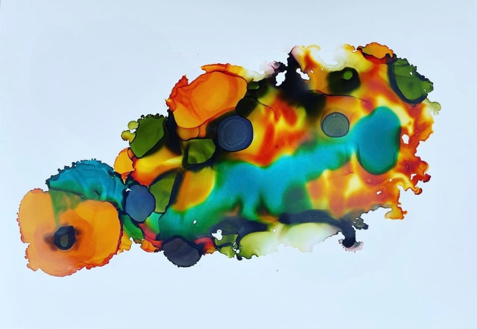 Original Art-Alcohol Ink-Turtle