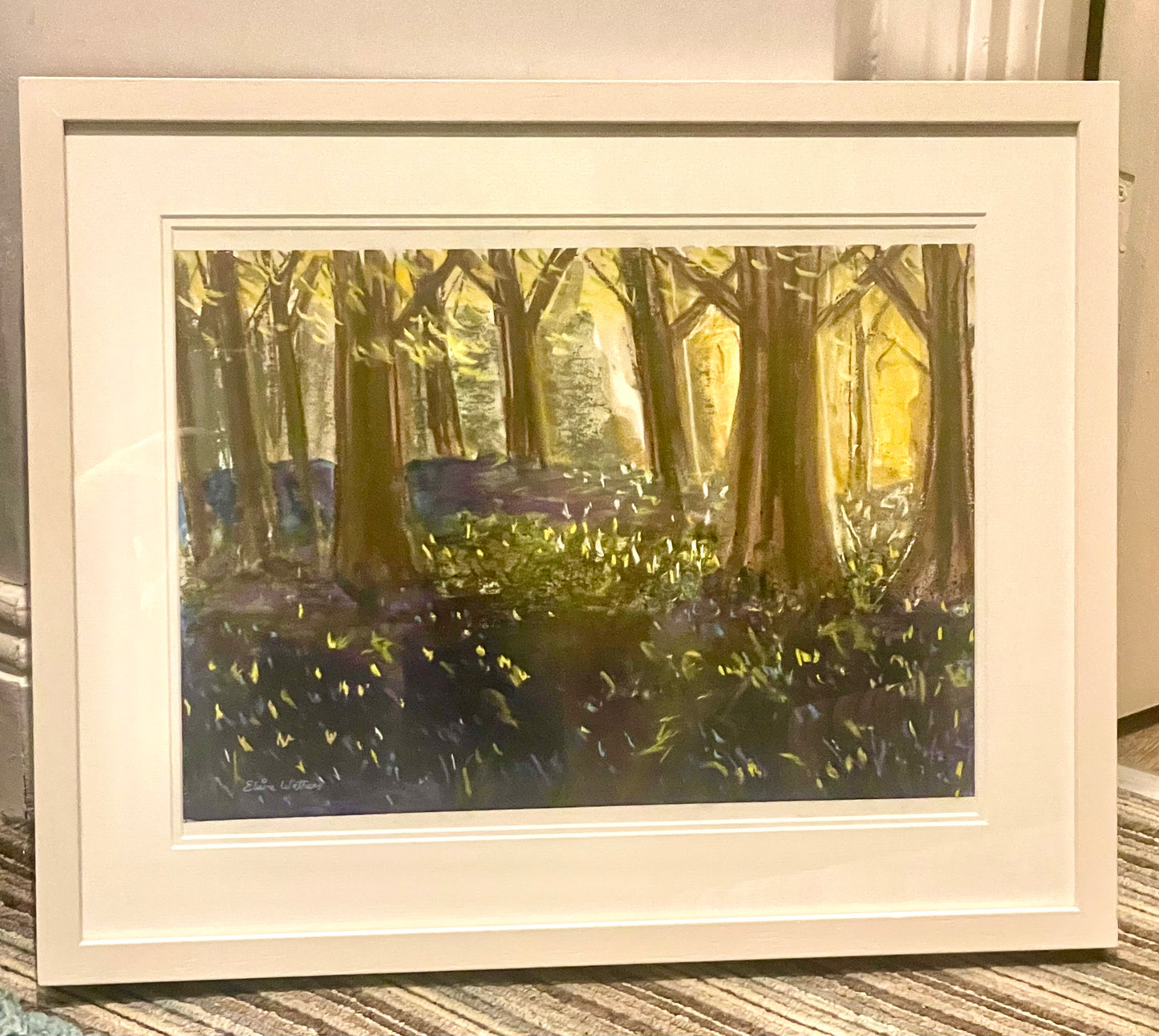 Original Art-Pastels - Bluebells