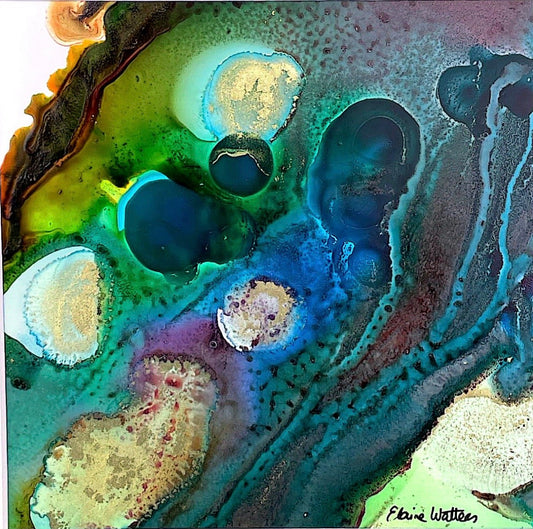 Alcohol Ink-Peacock Plumage