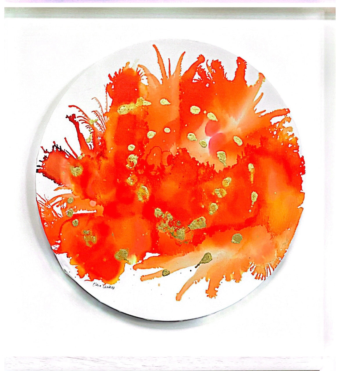Original art-Alcohol Ink - The Chakra Series-Sacral Chakra (Orange Circle)