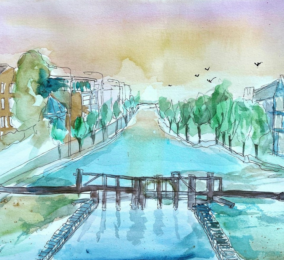SOLD-Original Art-Watercolour-Evening at Portobello