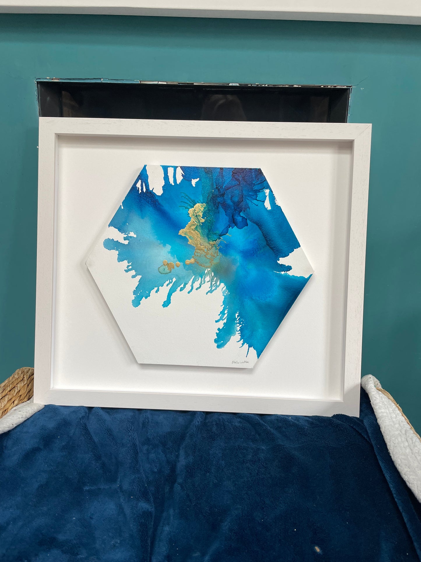 Alcohol Ink - The Chakra Series-The Throat Chakra (Blue Hexagon)