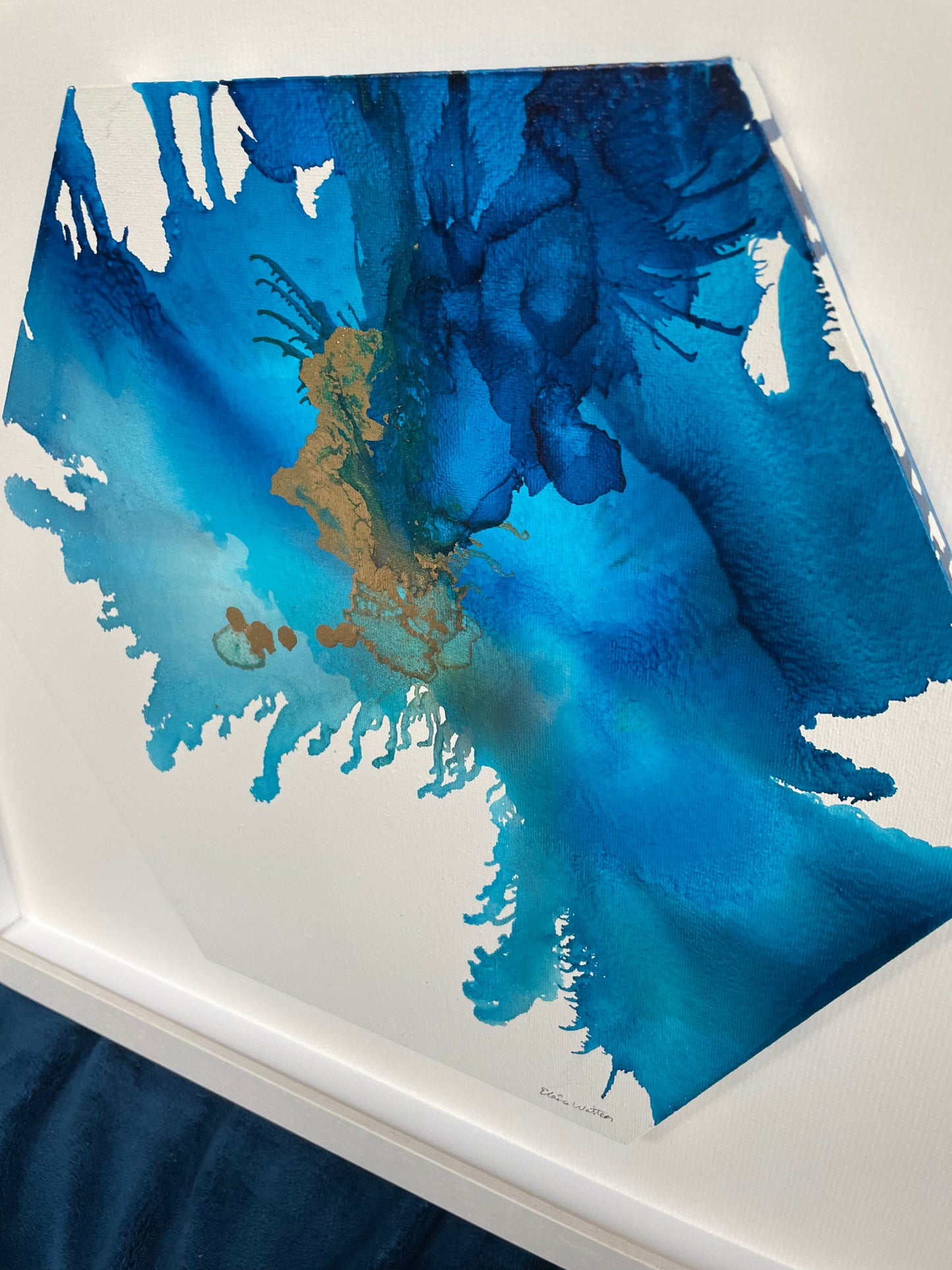 Alcohol Ink - The Chakra Series-The Throat Chakra (Blue Hexagon)