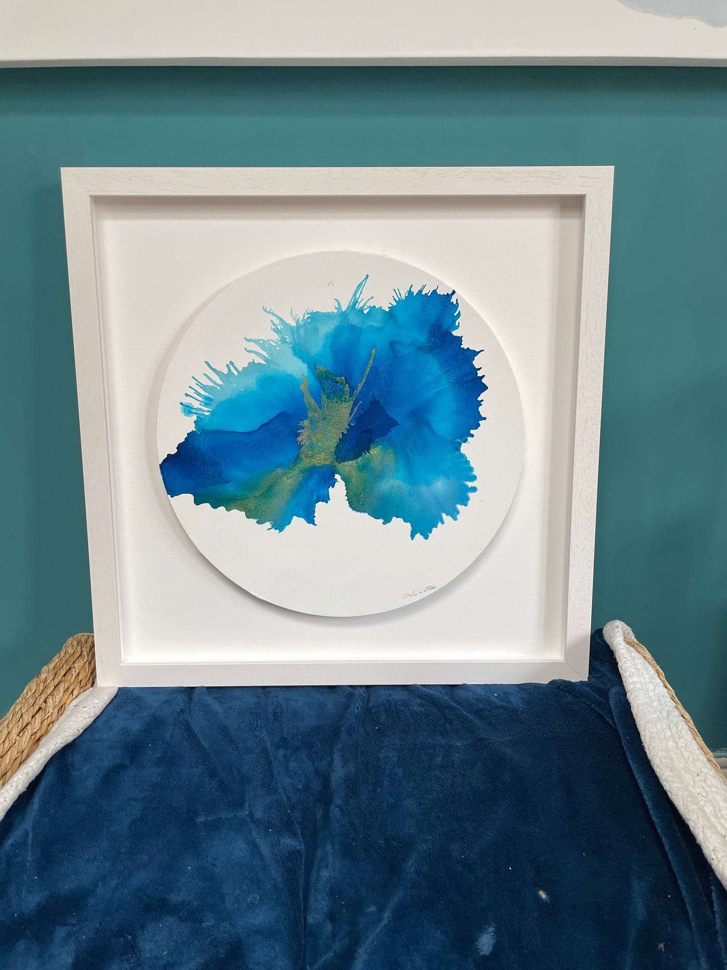 Original Art-Alcohol Ink - The Chakra Series. The Throat Chakra (Circle)