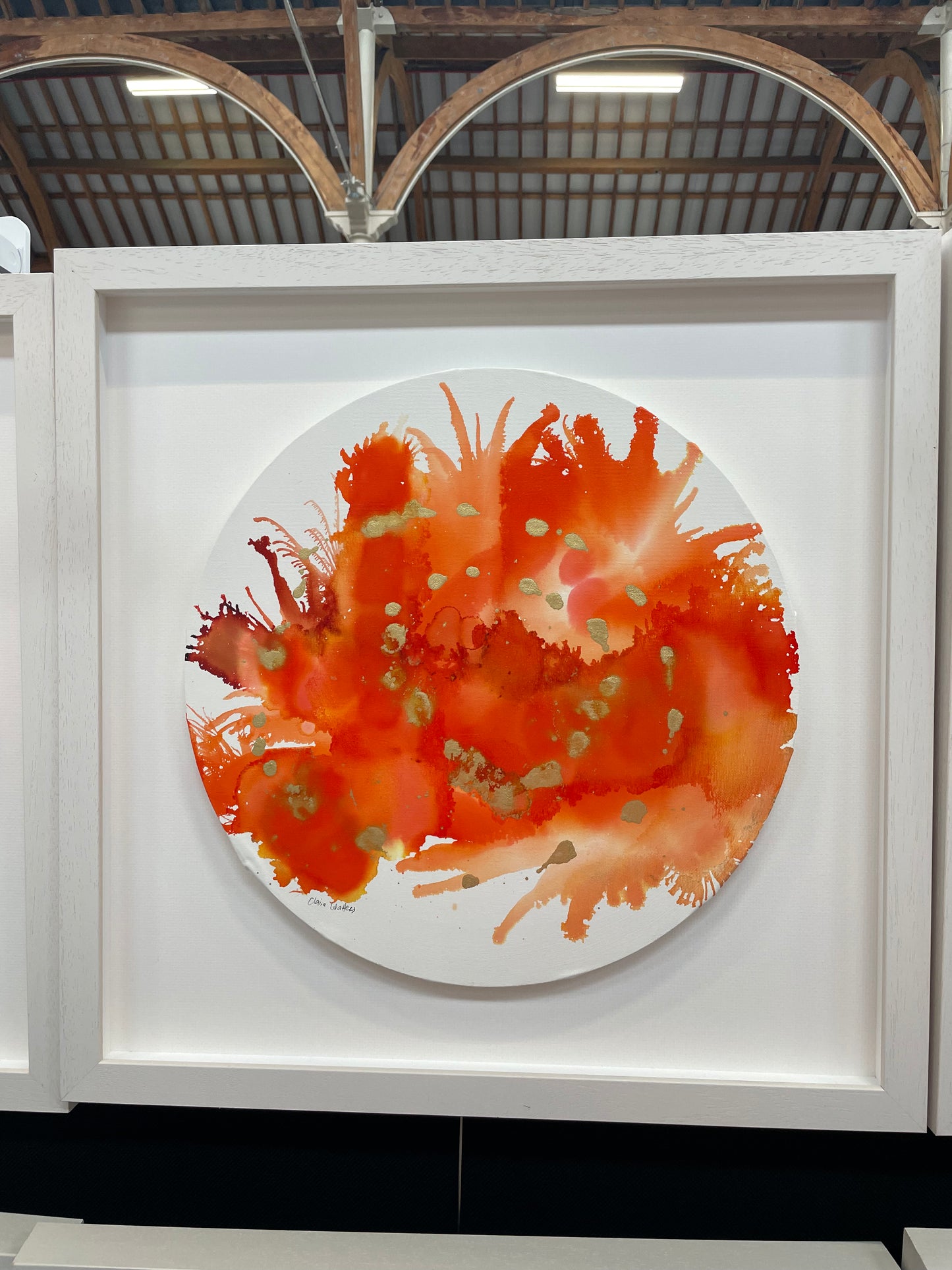 Original art-Alcohol Ink - The Chakra Series-Sacral Chakra (Orange Circle)