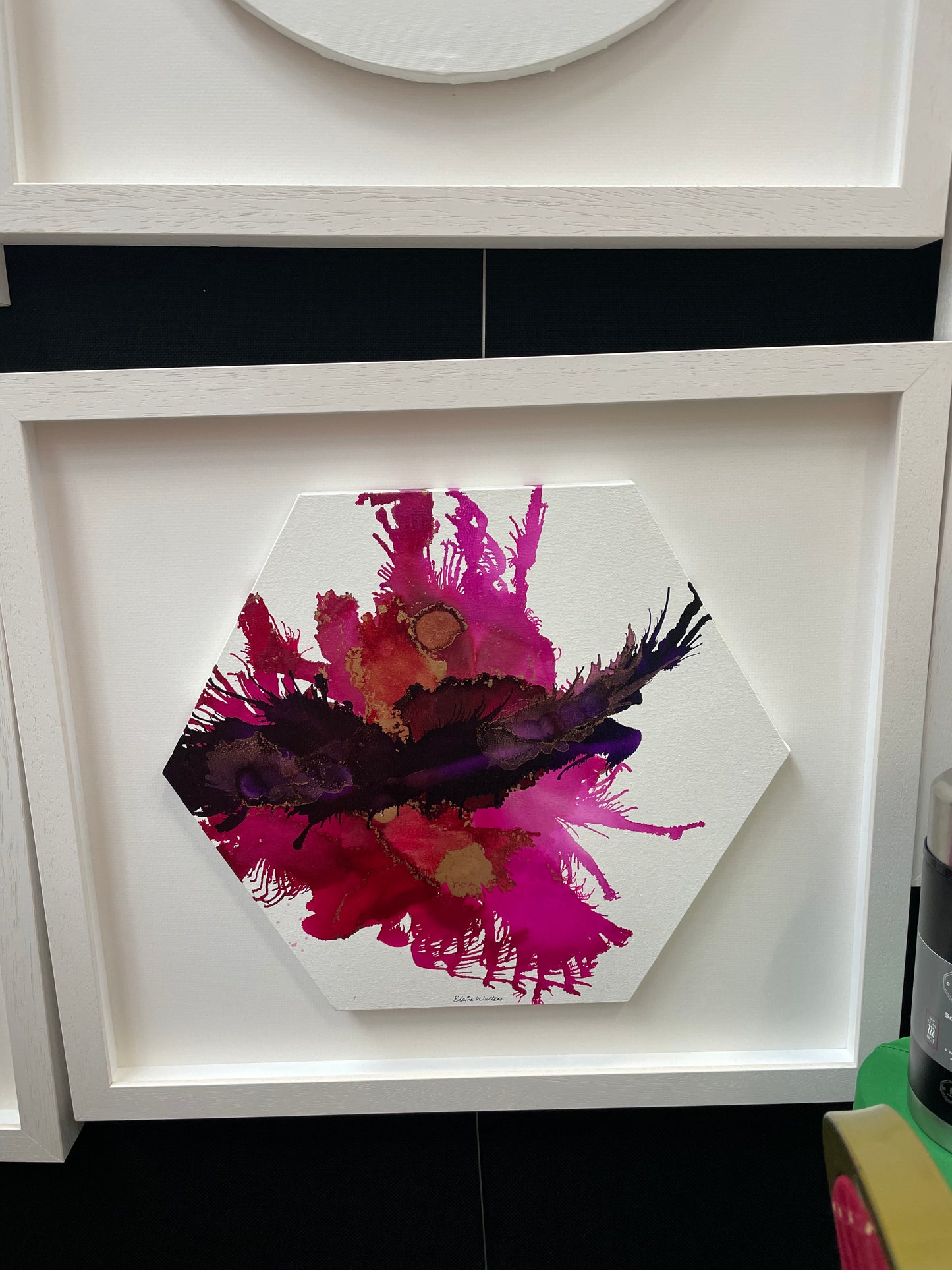 Original Art-Alcohol Ink - The Chakra Series-The Crown Chakra (Purple Hexagon)