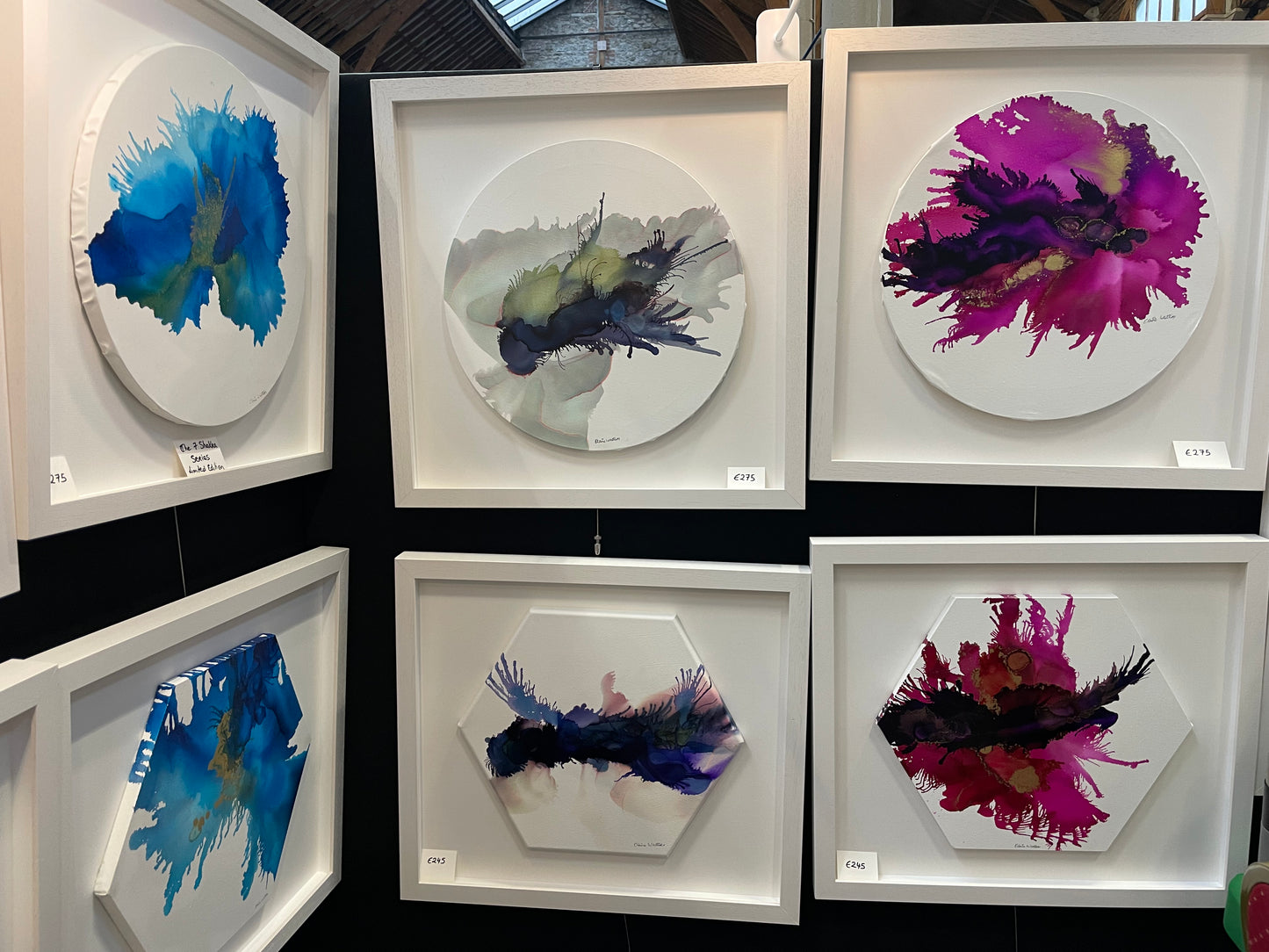 Original Art-Alcohol Ink - The Chakra Series-The Crown Chakra (Purple Hexagon)