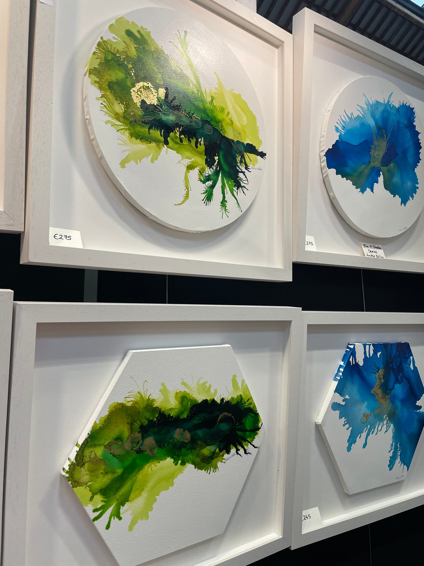 Original Art-Alcohol Ink - The Chakra Series-The Heart Chakra-(Green Hexagon).