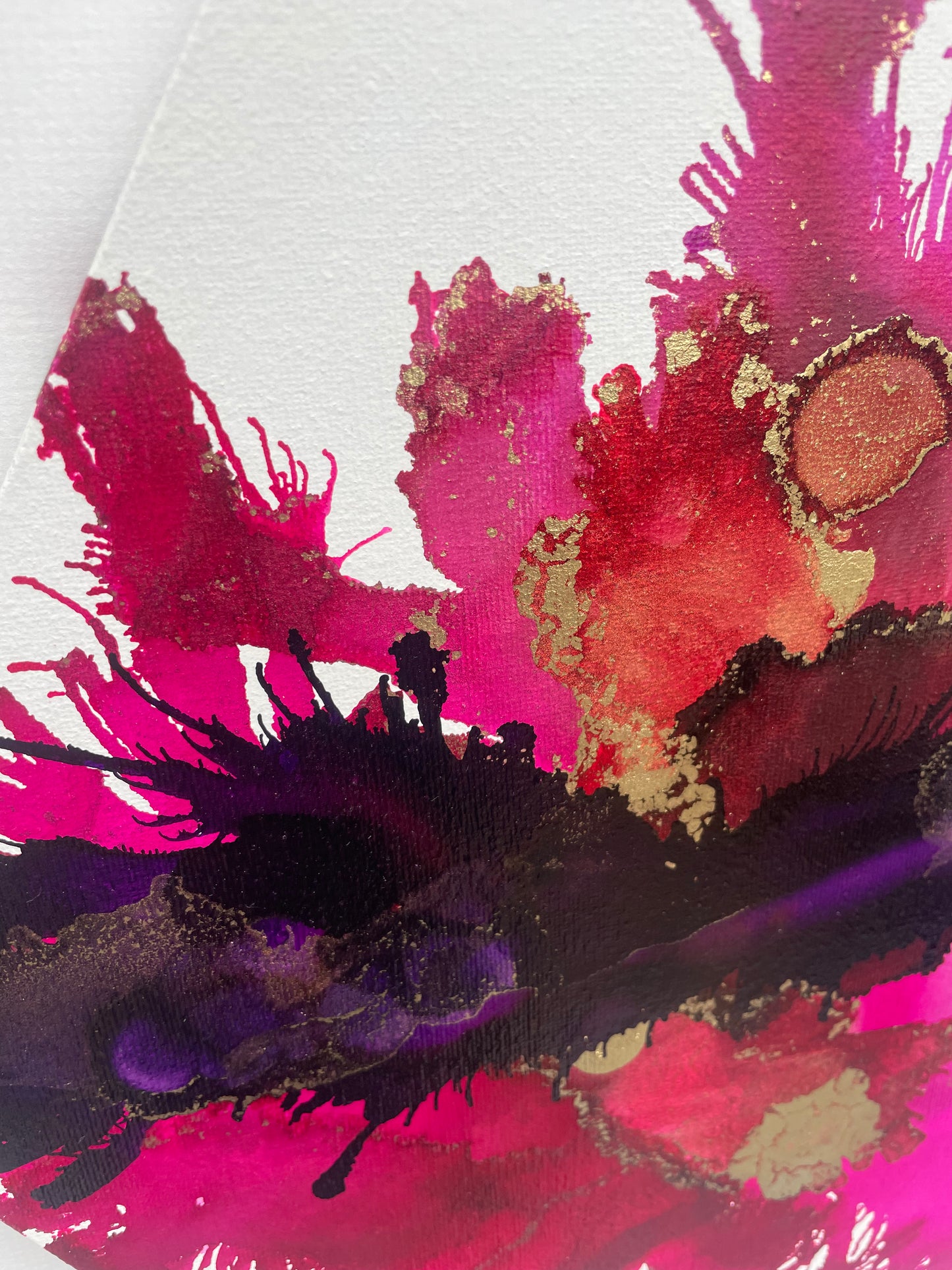 Original Art-Alcohol Ink - The Chakra Series-The Crown Chakra (Purple Hexagon)