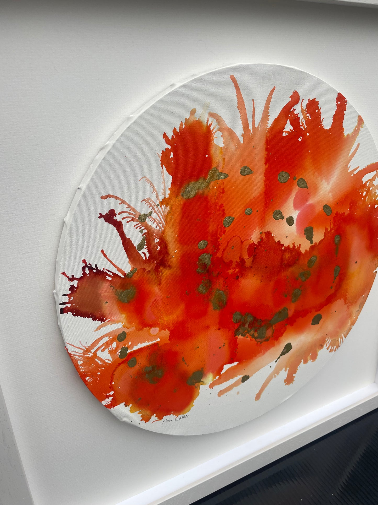 Original art-Alcohol Ink - The Chakra Series-Sacral Chakra (Orange Circle)