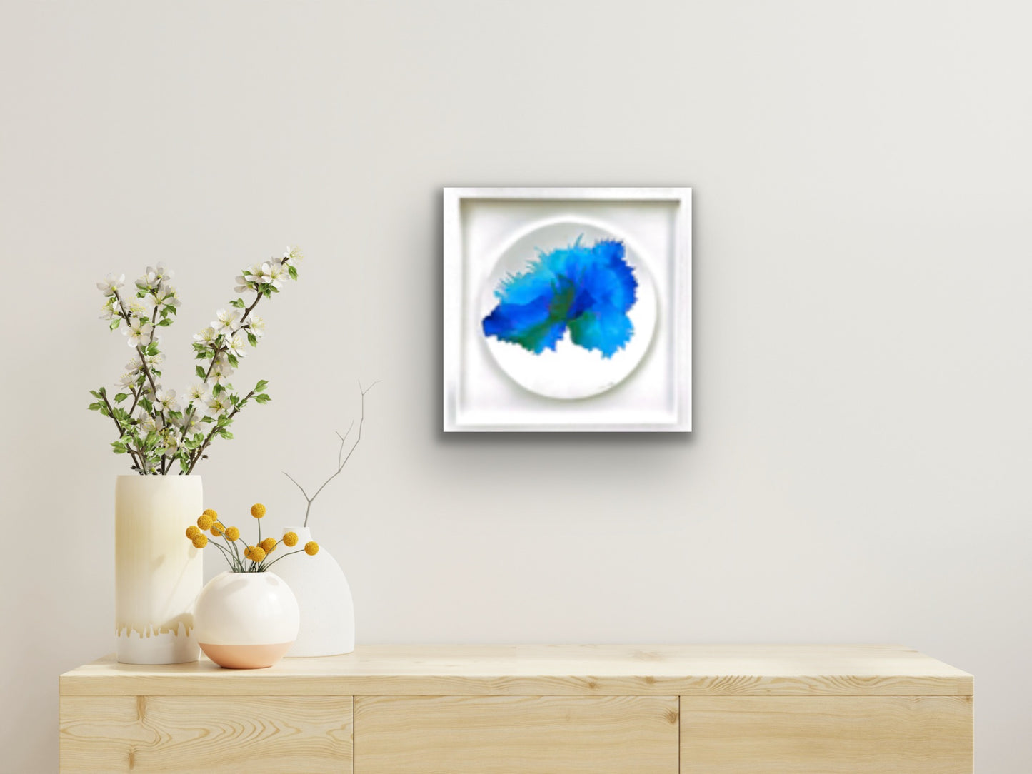 Original Art-Alcohol Ink - The Chakra Series. The Throat Chakra (Circle)