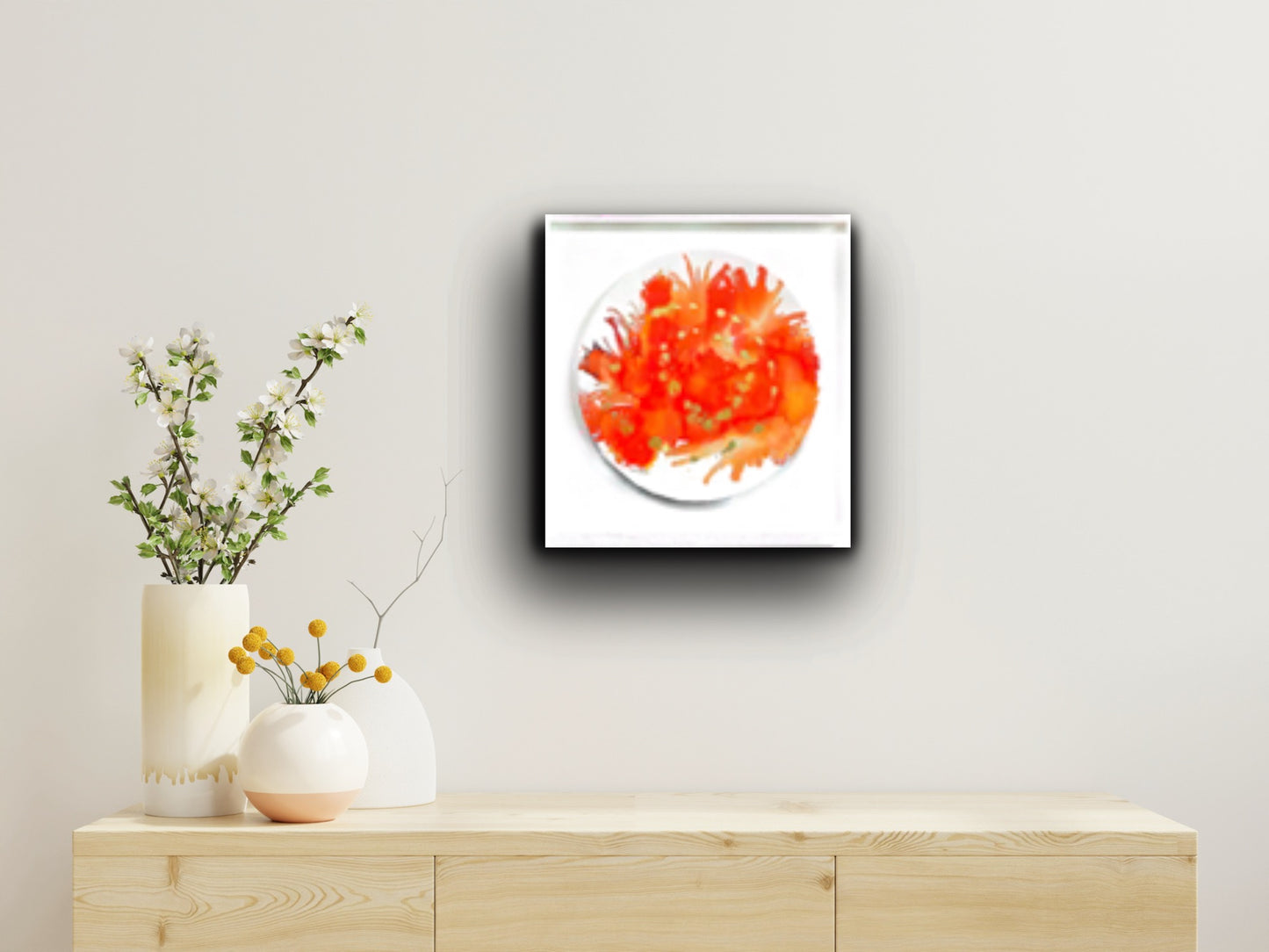 Original art-Alcohol Ink - The Chakra Series-Sacral Chakra (Orange Circle)