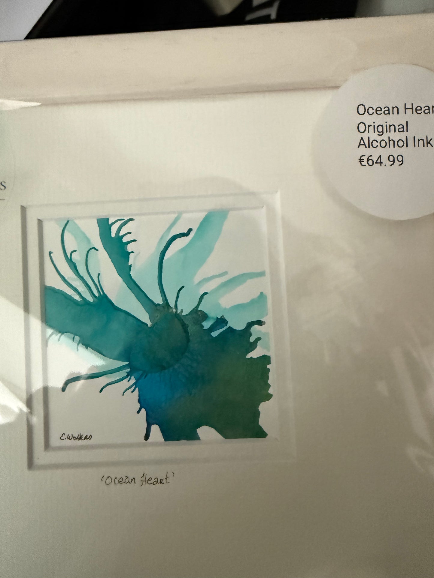 Original Art-Alcohol Ink-Series 'Sisterhood-Ocean Heart