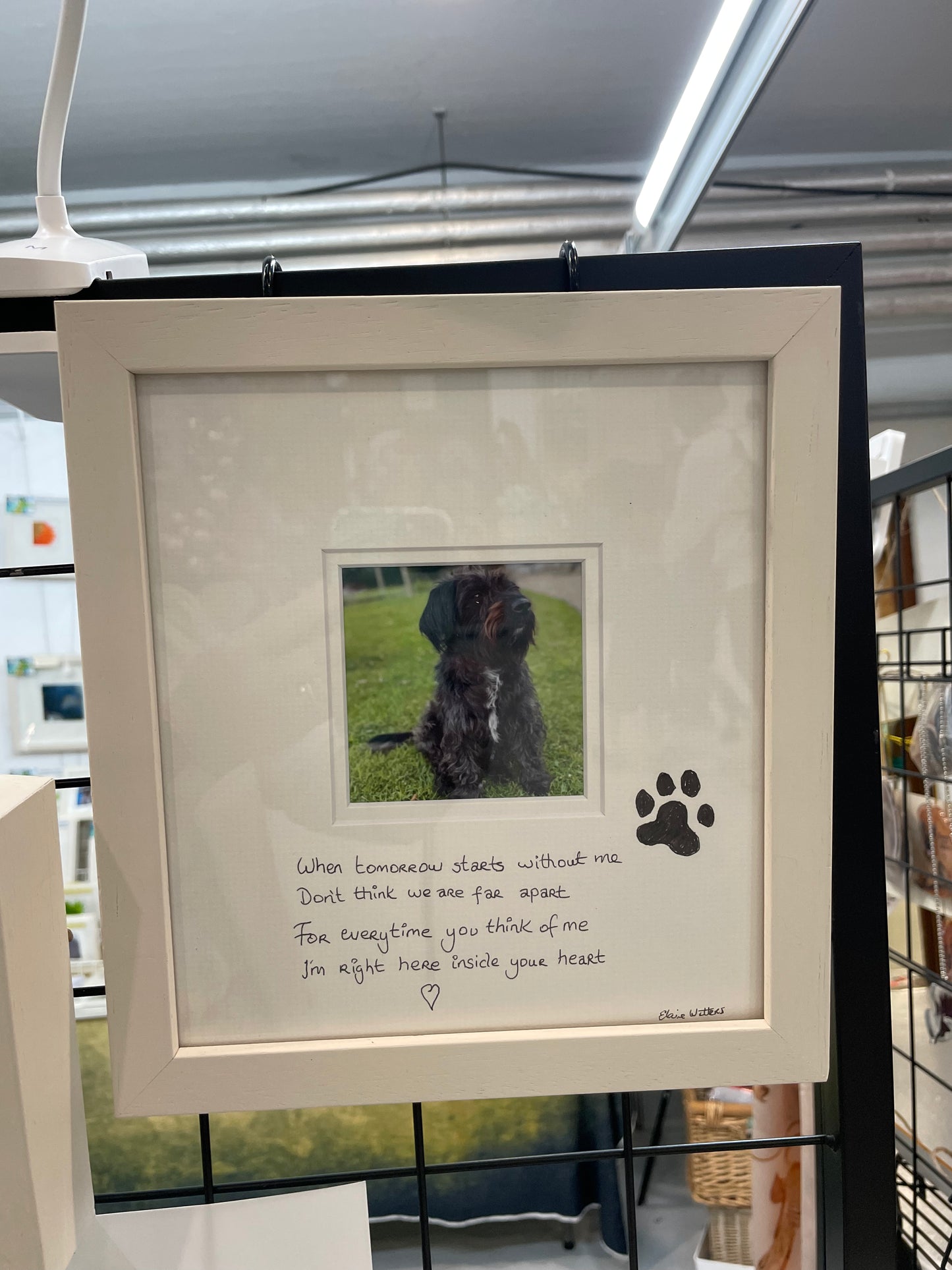 Pet art -Memorial verse and photo 8x6 inches