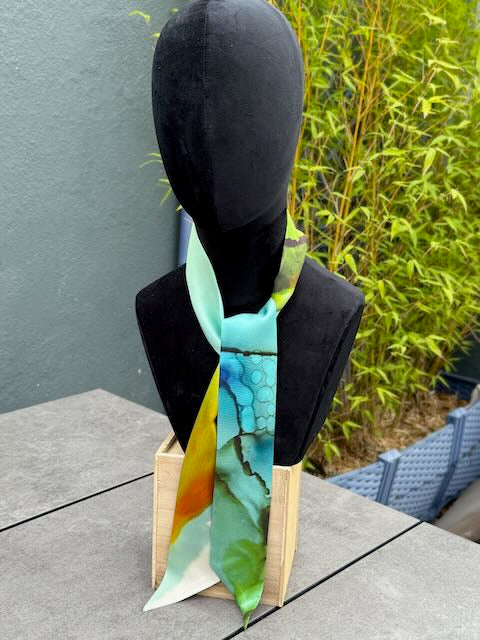 Product-Silk Satin Scarf-Colour My World