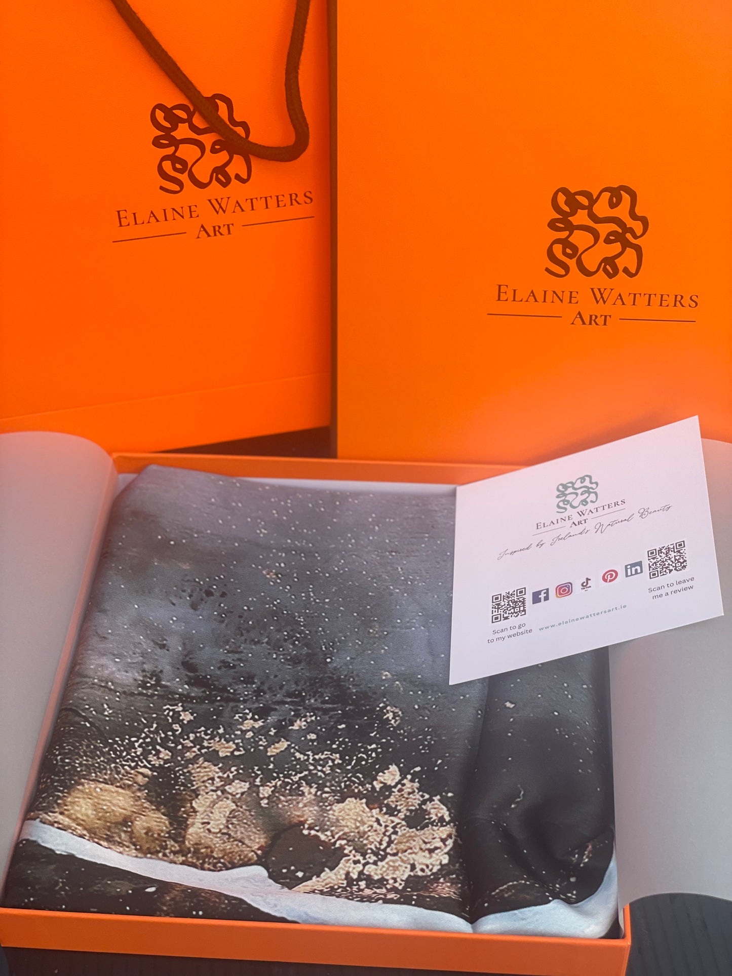 Product-Silk Scarf-Robin (Cream)