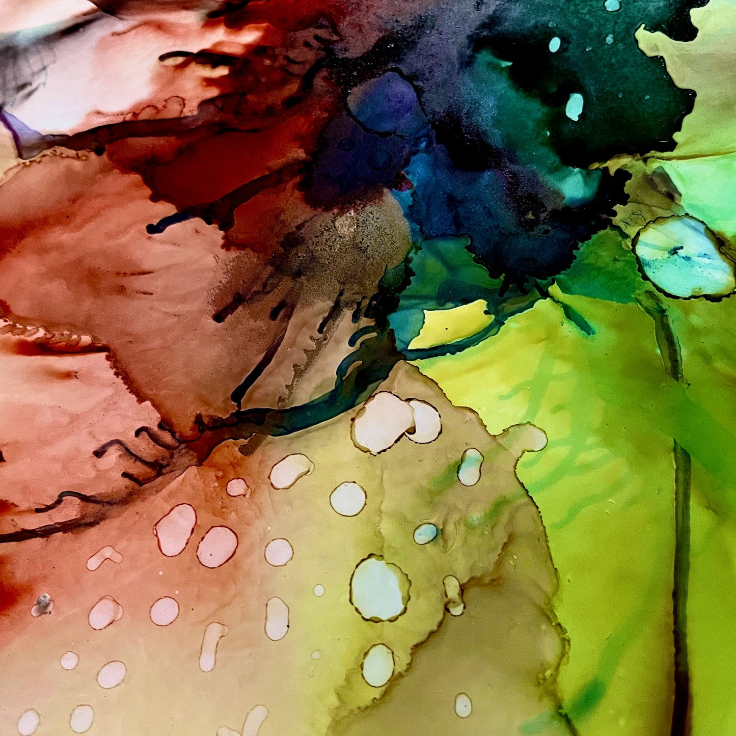 Original Art-Alcohol Ink -Ambience (Warm Energy)