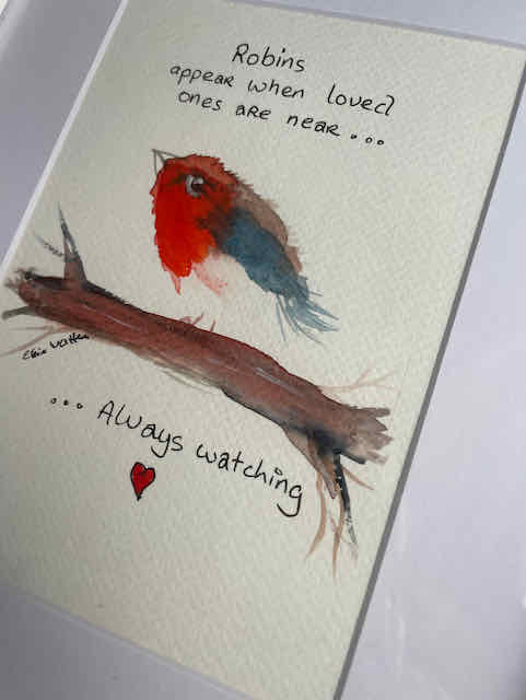 Watercolour -Robin #233 5x7