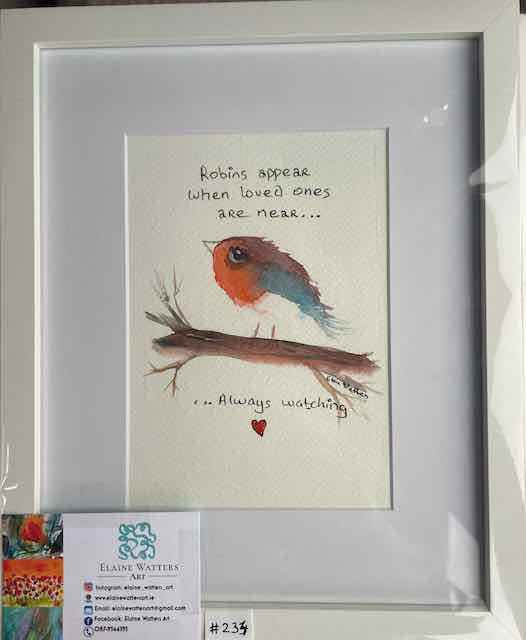 Watercolour -Robin #234 -5x7