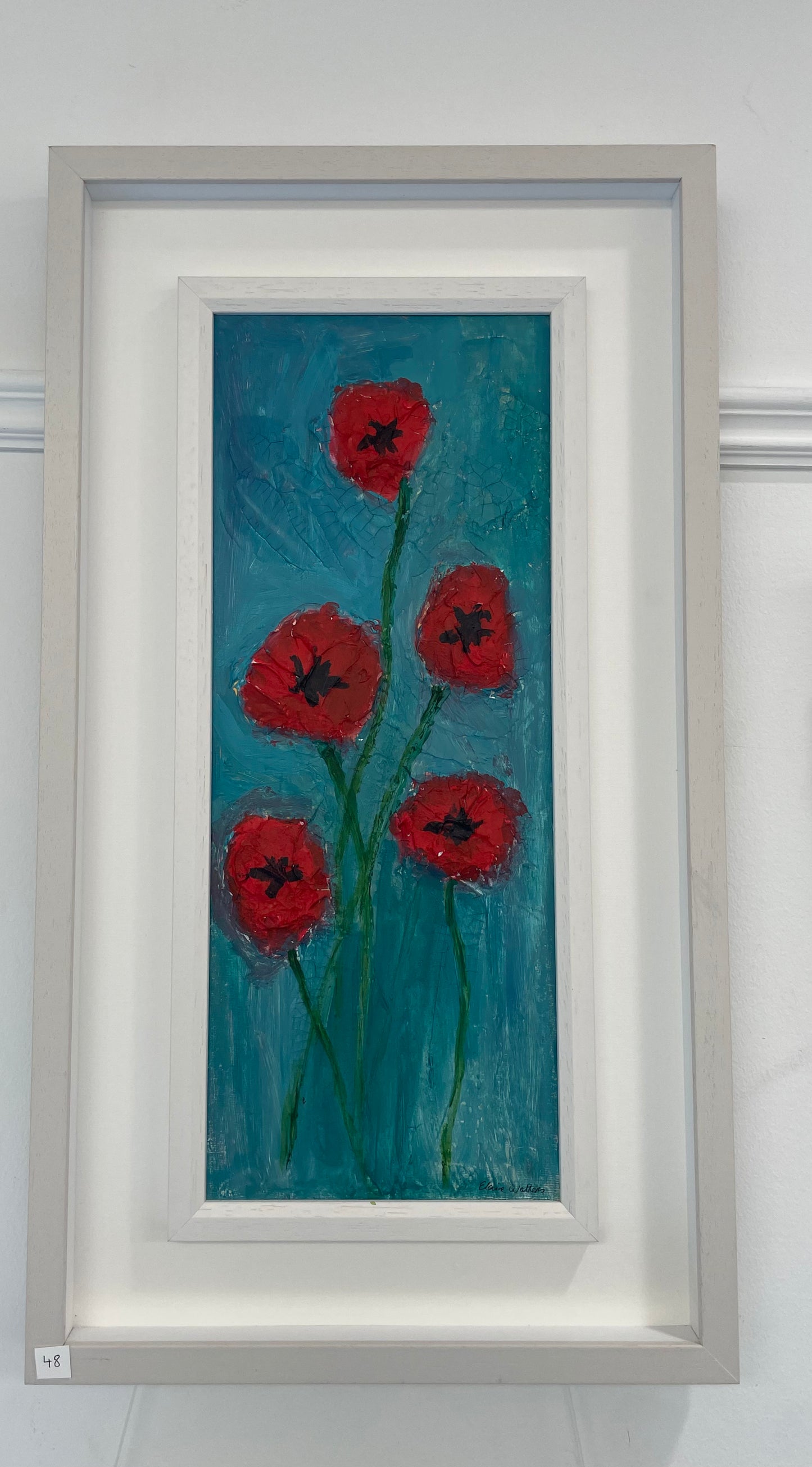 Original Art-Mixed Media - Poppies on a blue sky day