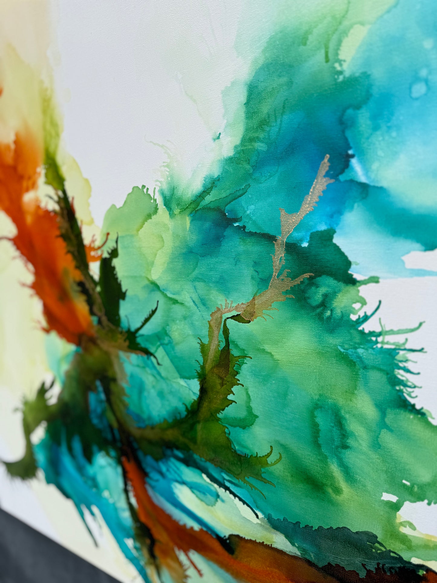 Original Art-Alcohol Ink- Where she walks she grows
