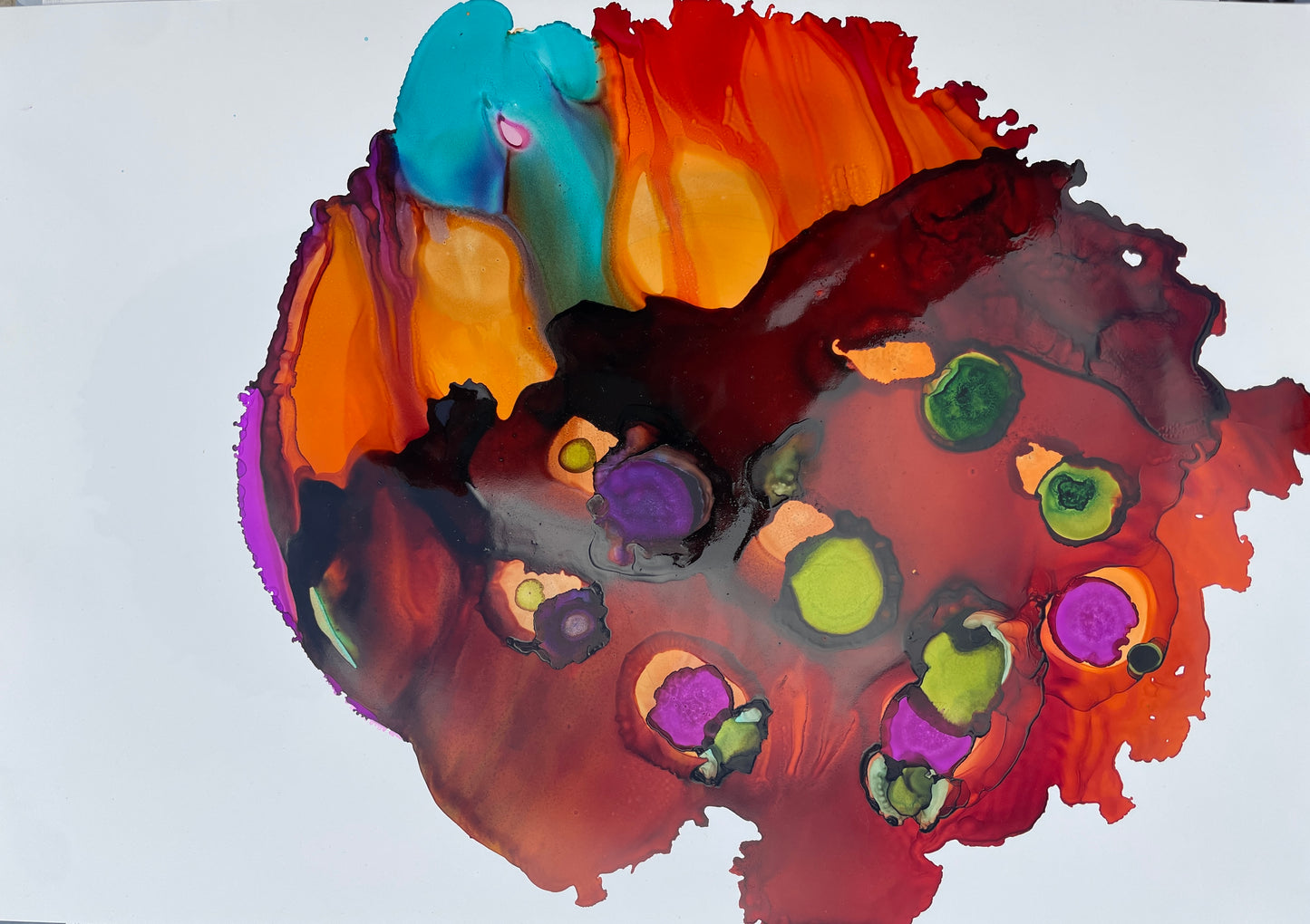 Original Art-Alcohol Ink -We lift as we climb
