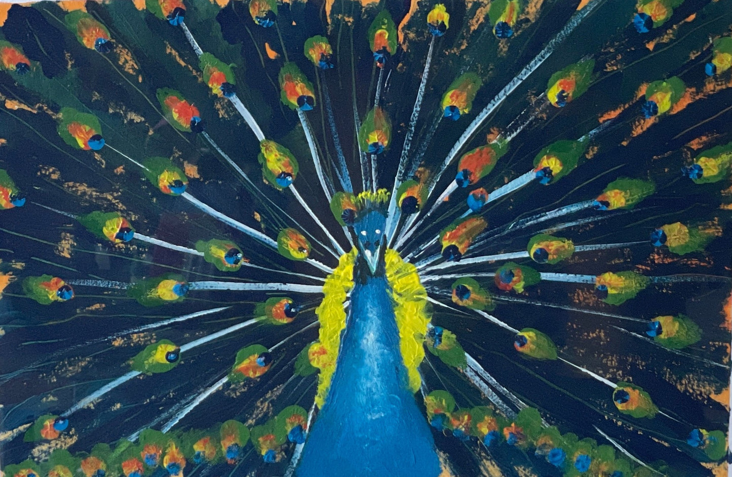 Acrylic -Peacock Plume