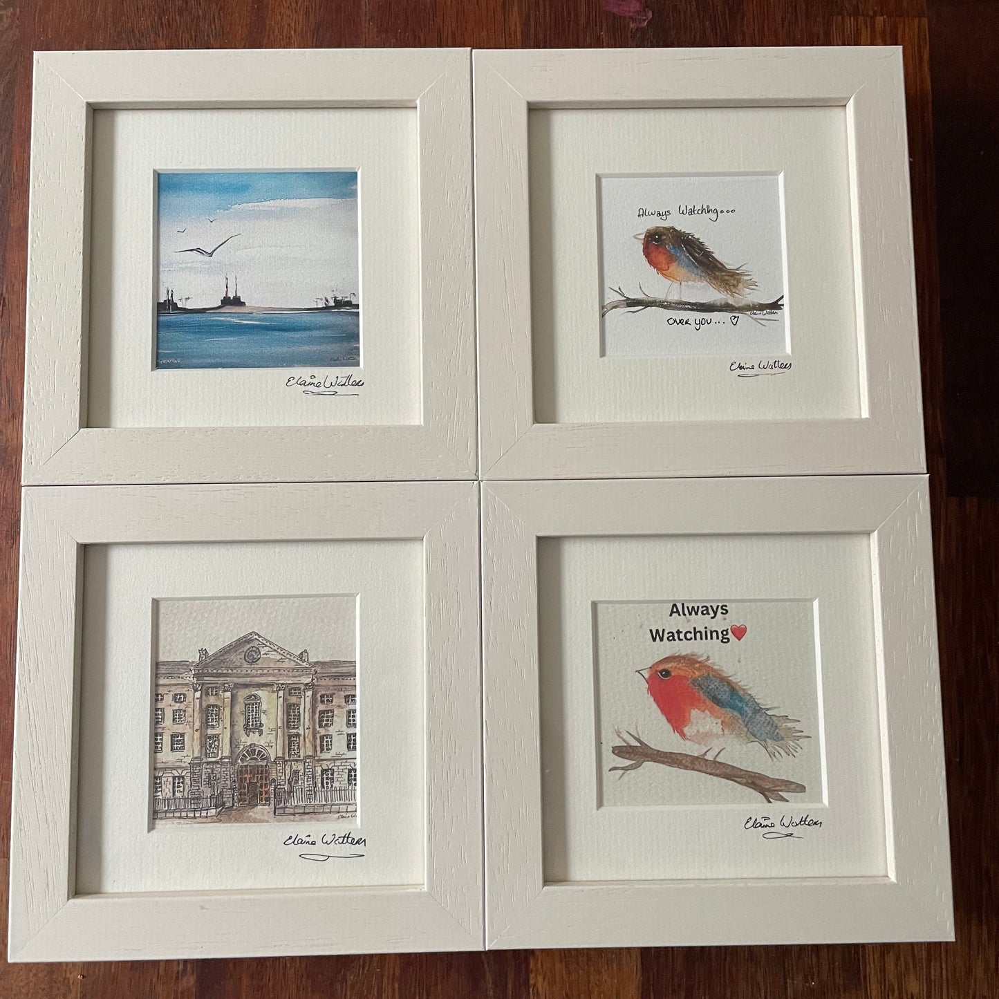 Print-Framed- Robin -Style A ‘Always Watching’ 6x6inches
