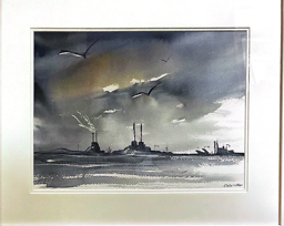 Print-Unframed-As evening falls over Dublin bay (open Edition)
