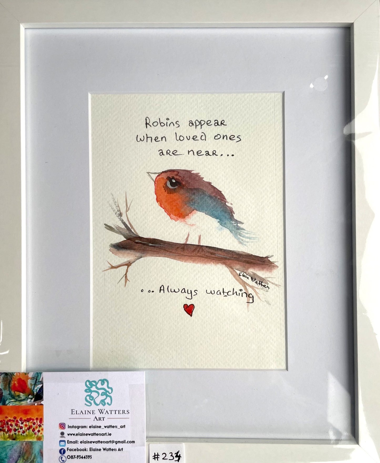 Watercolour -Robin #234 -5x7