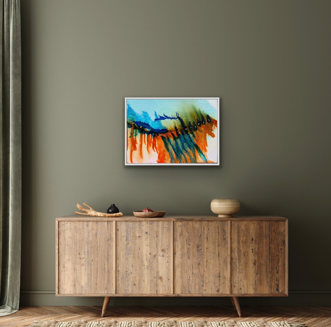 Original Art-Alcohol Ink-Beneath a wandering sky