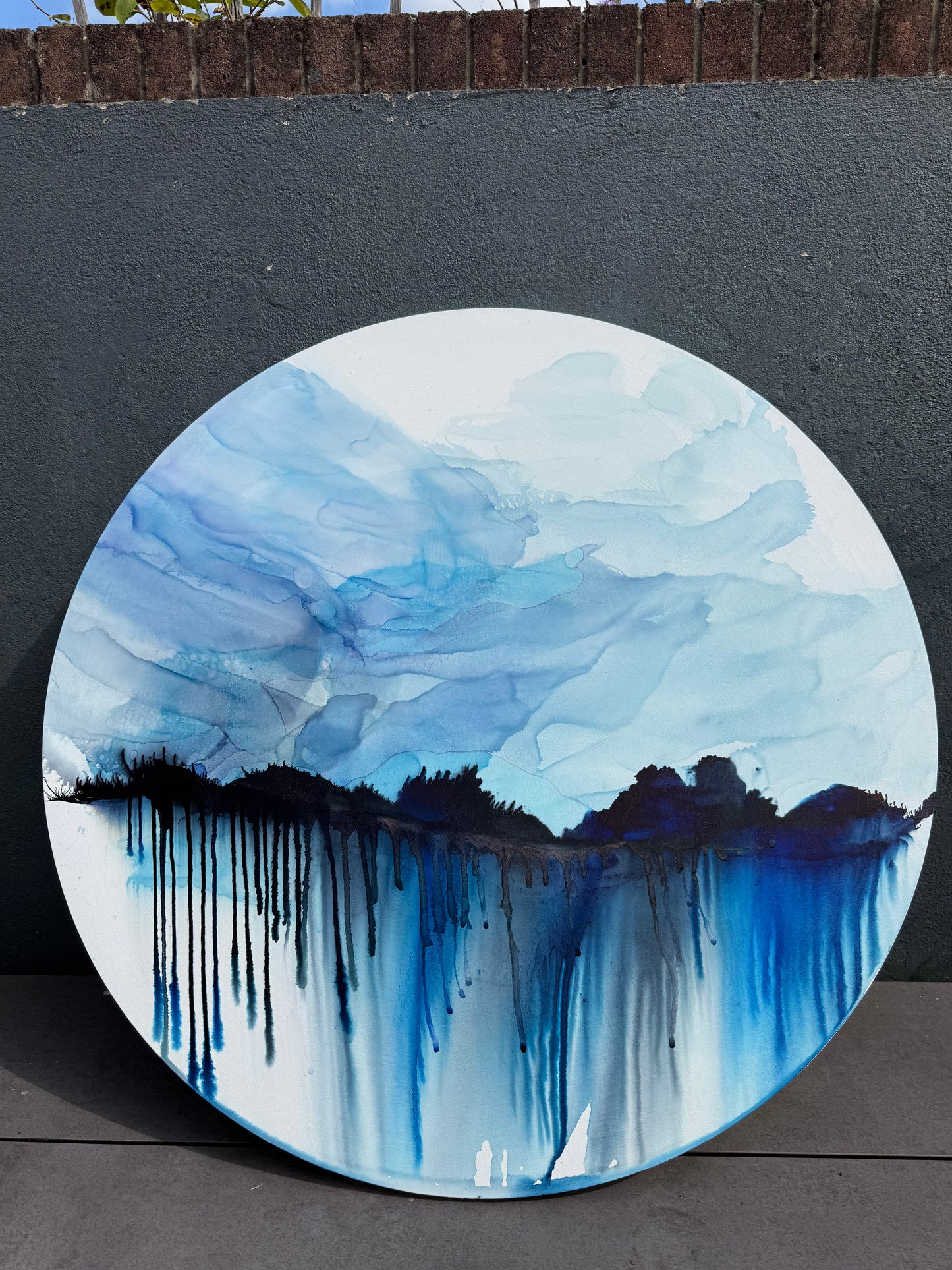 Original Art -Alcohol Ink-Blue Horizon