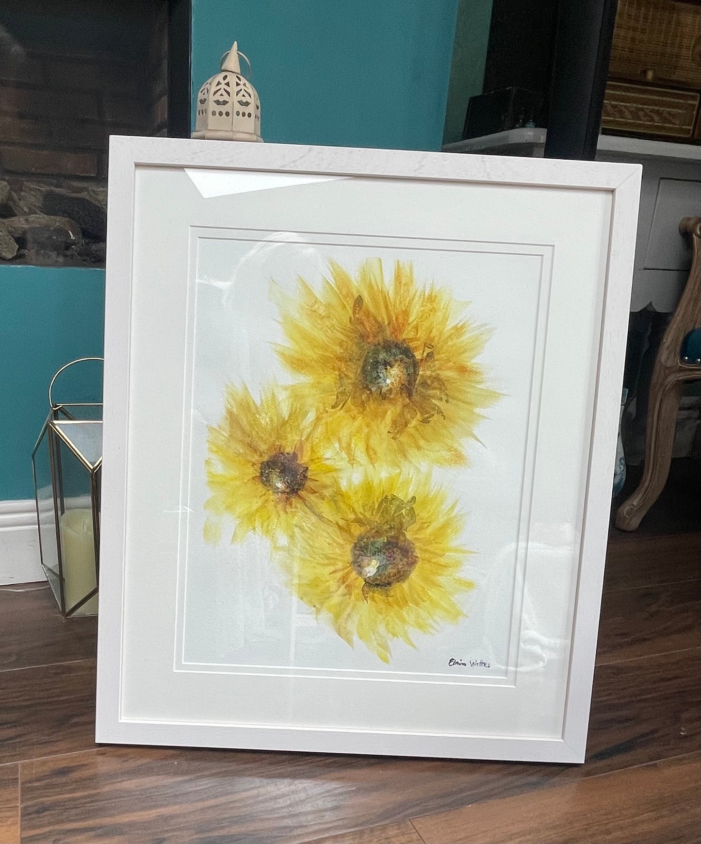 Original Art-Watercolour -Sunflower Trio