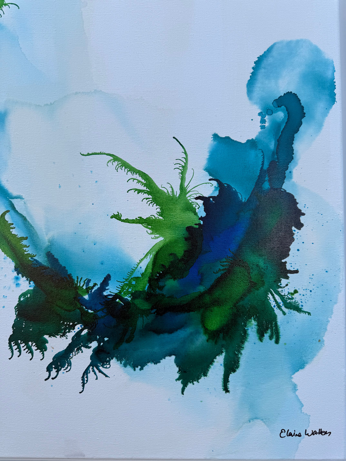 Original Art-Alcohol Ink-Where the kelp dances